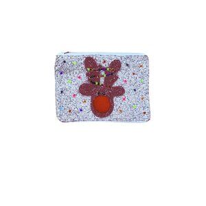 Holiday Reindeer Viola Beaded Coin Purse NWT O/S